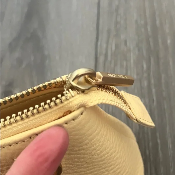 Dagne Dover Yellow Lola Leather Cosmetics Pouch Size Small - Picture 15 of 15